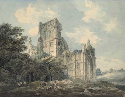 Kirkstall Abbey, Yorkshire, 18e eeuw door Thomas Girtin